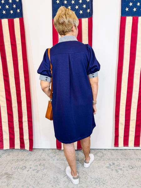 Navy Collared Dress
