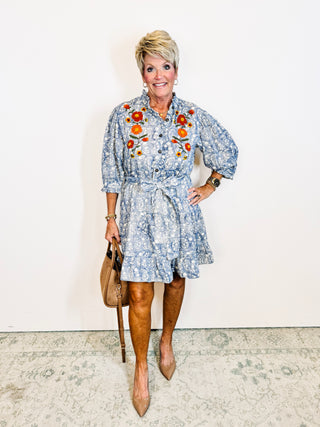 Ribben Embroidered Dress