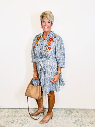 Ribben Embroidered Dress