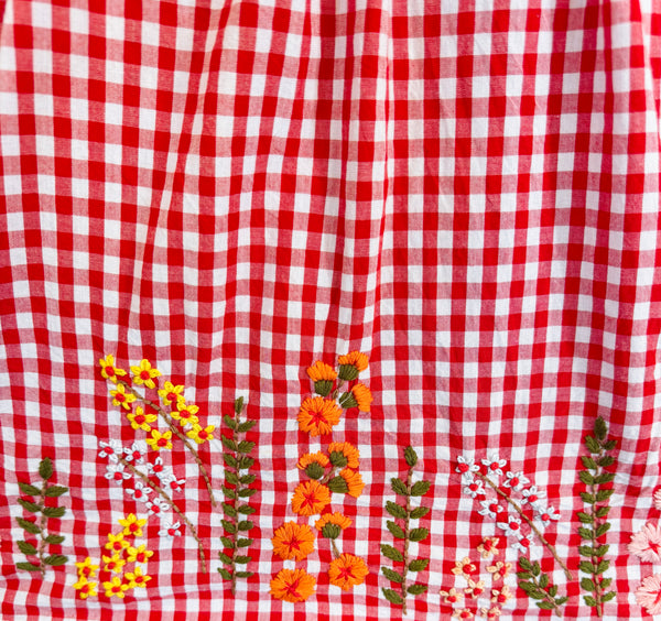 Gingham & Flowers Top