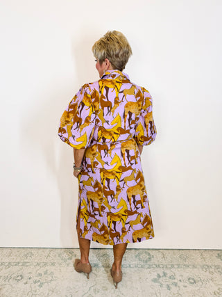 Horse Print Shirt Dress