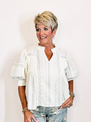 Puff Sleeve Peasant Top