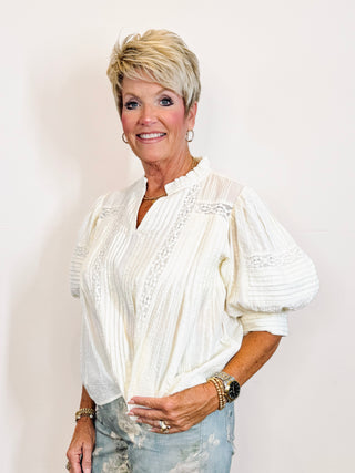 Puff Sleeve Peasant Top