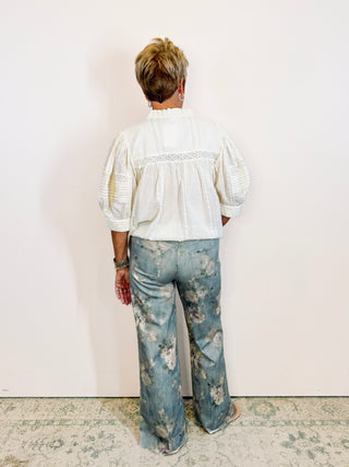 Puff Sleeve Peasant Top