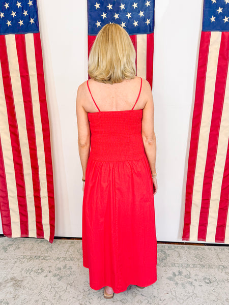 Ruby Red Rouge Smocked Dress
