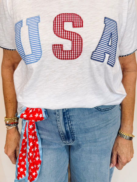 "USA" Relaxed Tee in White