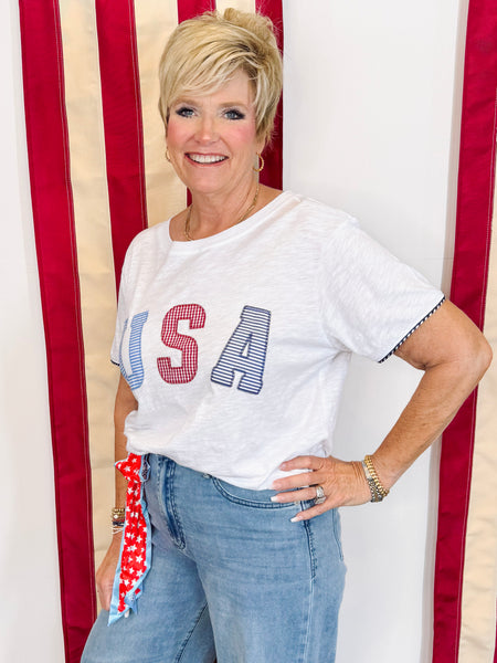 "USA" Relaxed Tee in White