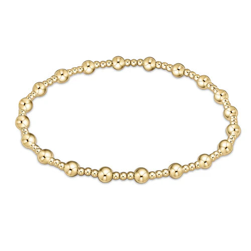 Extends classic sincerity pattern 4mm bead bracelet - gold