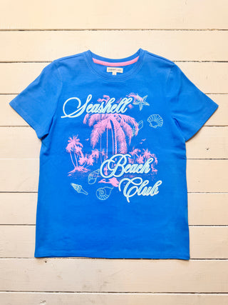Seashell Beach Club Embroidered Graphic Tee