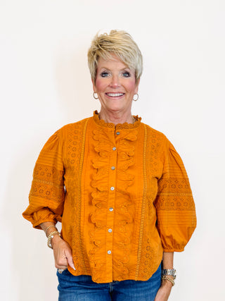 Eyelet Embroidered Top