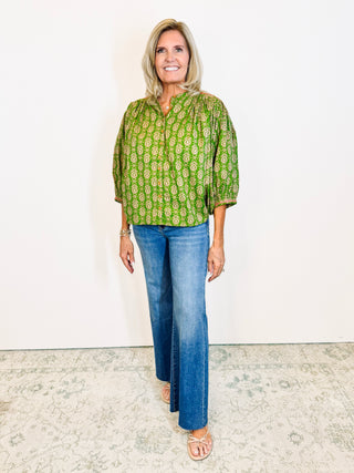 Yoke Embroidered Top