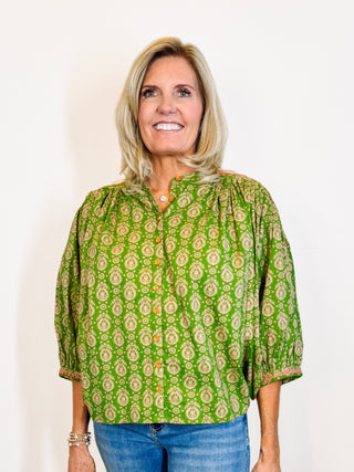 Yoke Embroidered Top
