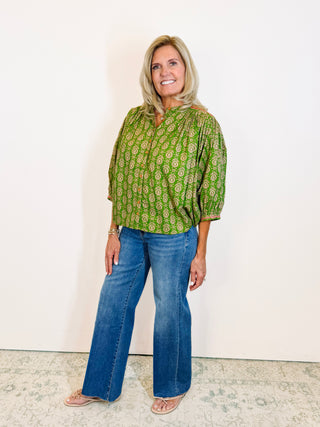 Yoke Embroidered Top