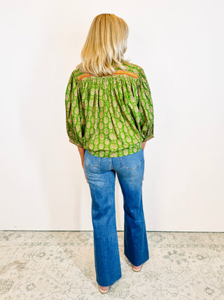 Yoke Embroidered Top
