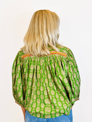 Yoke Embroidered Top