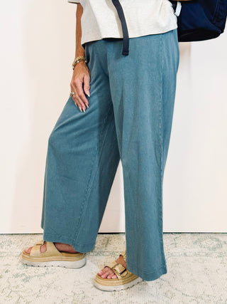 Scout Jersey Crop Flare Pant Emerald Cove