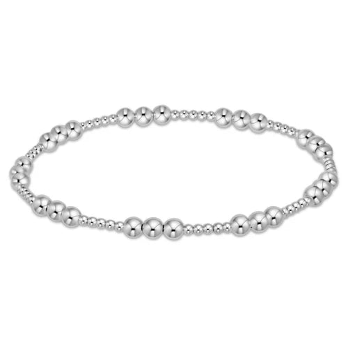 classic joy pattern 4mm bead bracelet - sterling