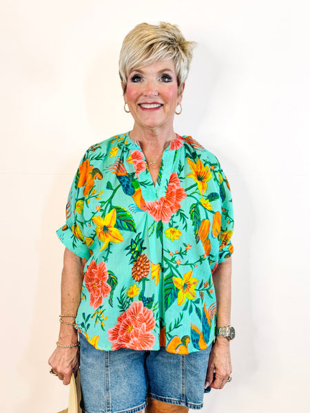 Popover Aqua Dolman Top