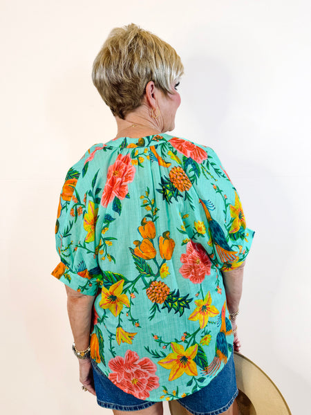 Popover Aqua Dolman Top