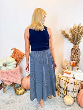 Sleeveless Mock Neck Maxi Dress
