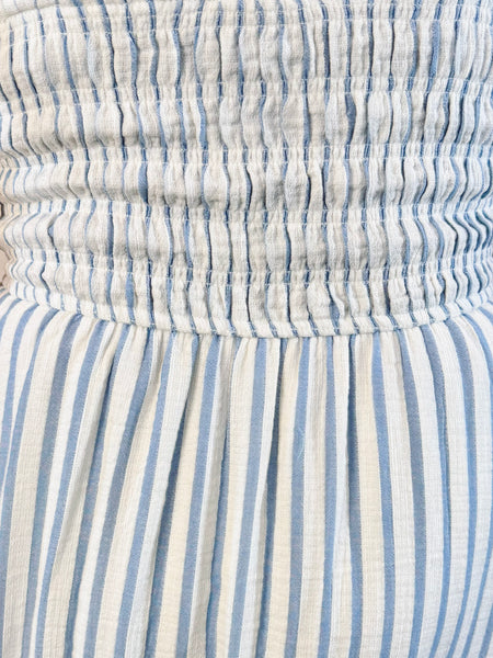 Blue Basque Waist Dress