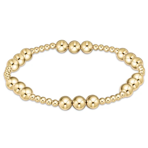 Classic Joy Pattern 6MM Bead Bracelet-Gold