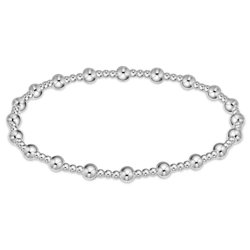 Classic Sincerity Pattern 4mm Bead Bracelet-Sterling