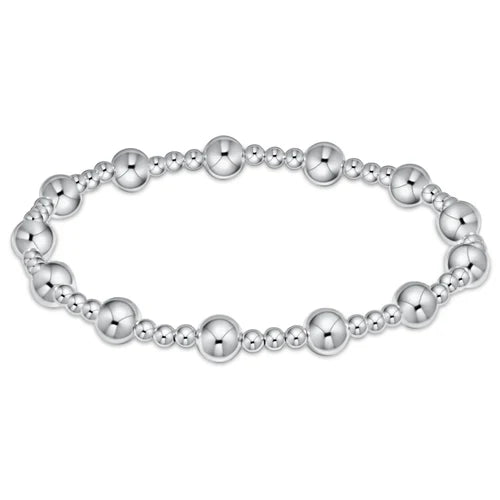 classic sincerity pattern 6mm bead bracelet - sterling