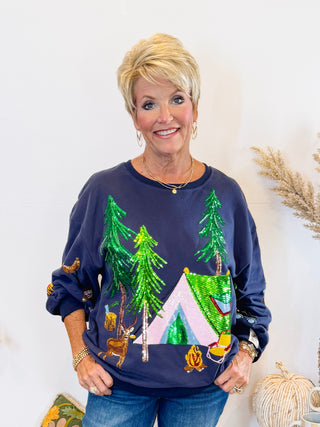 Navy Camp Site Sweatshirt