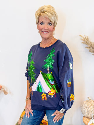 Navy Camp Site Sweatshirt