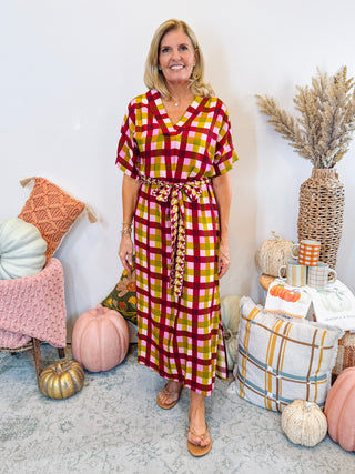 Augusta Madras V-Neck Dress
