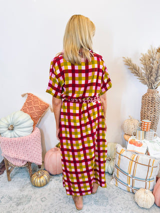 Augusta Madras V-Neck Dress