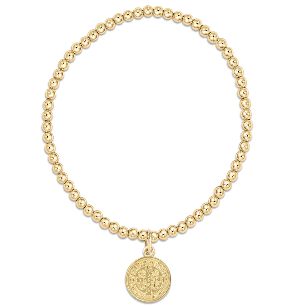 Classic Gold 3MM Bracelet- Blessing Gold Disc