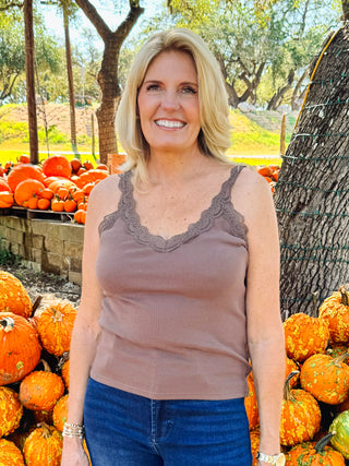 Eve Lace Tank - Latte