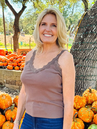 Eve Lace Tank - Latte