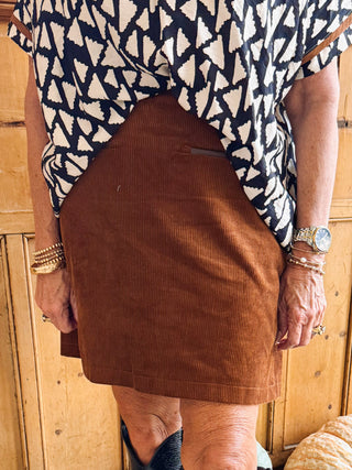 Chocolate Corduroy Skirt
