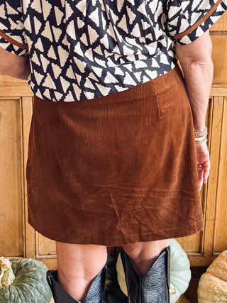 Chocolate Corduroy Skirt