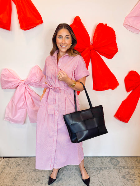 Red Stripe Midi Dress