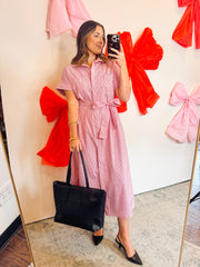 Red Stripe Midi Dress