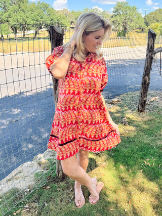 Velvet Ribbon Trimmed Dress