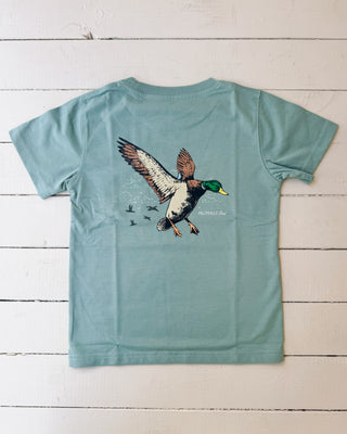 Baby Mallard Flight Short Sleeve Fog