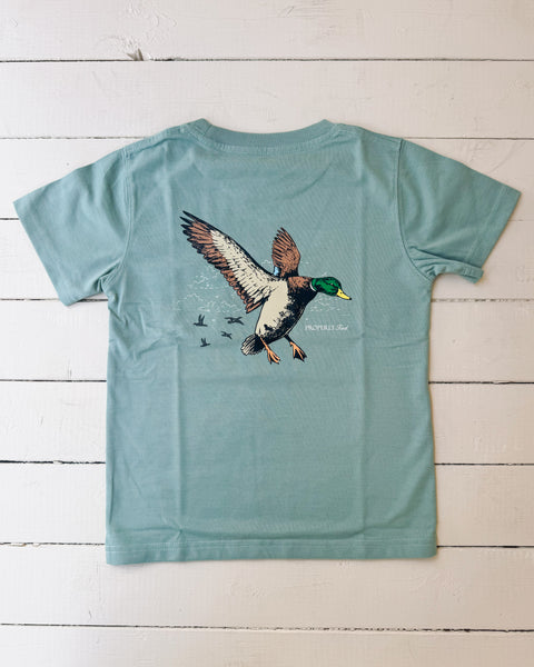 Baby Mallard Flight Short Sleeve Fog