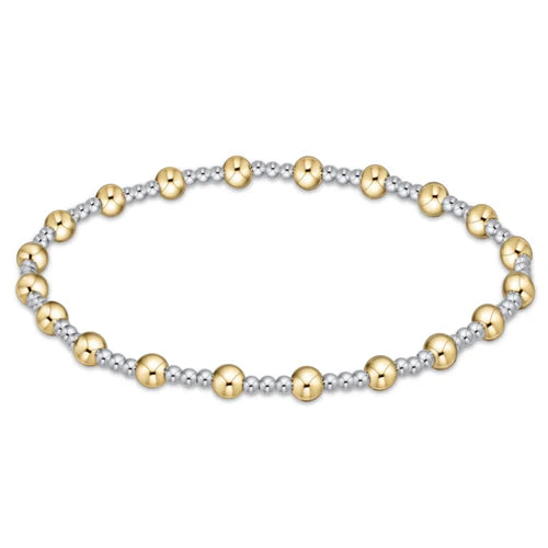 Classic Sincerity Pattern 5mm Bead Bracelet-Mixed Metal