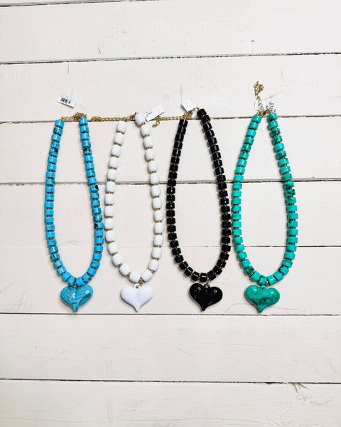 Single Heart Necklace (in Assorted Colors)