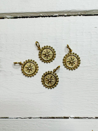 Gold North Star Medallion Charm