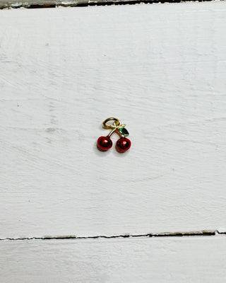 Gold Red Cherries Charm