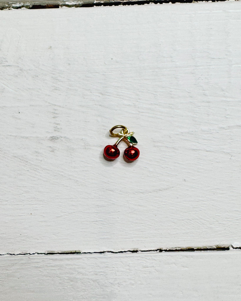 Gold Red Cherries Charm