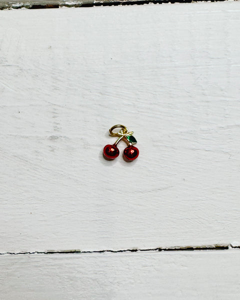 Gold Red Cherries Charm