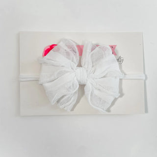 White Mini Ruffled Headband