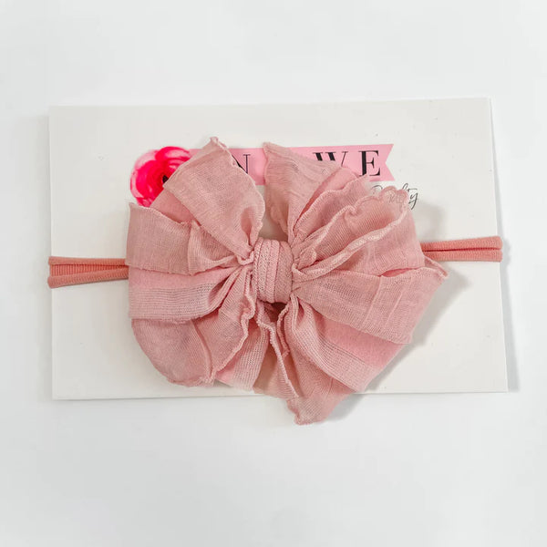 Paris Pink Skinny Mini Ruffled Headband